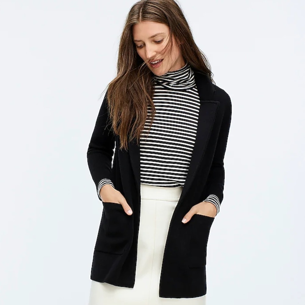 J. Crew Sophie Open-Front Sweater Blazer - Black - Size Small